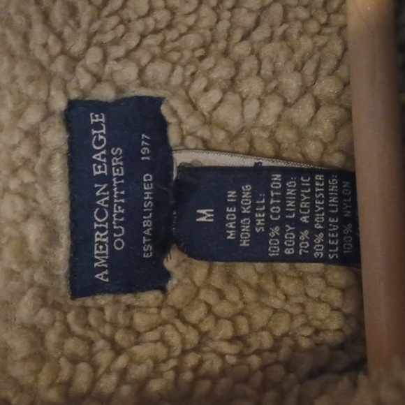 Vintage American Eagle Sherpa lined Jean Jacket M - Picture 4 of 8